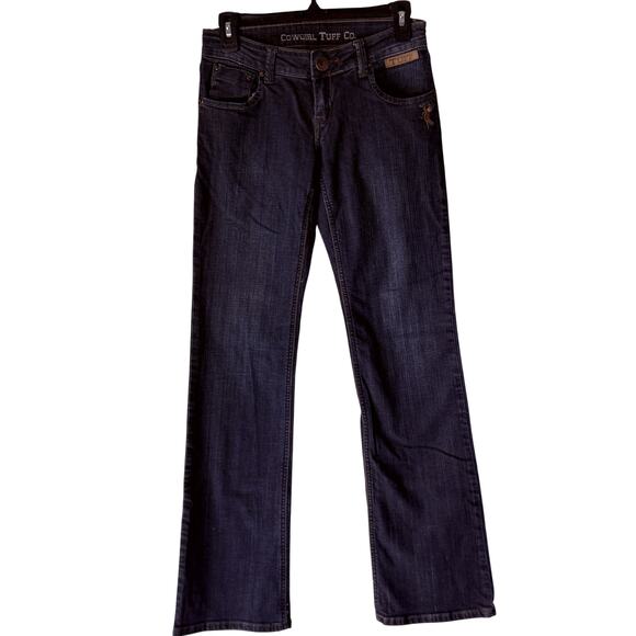 Cowgirl Tuff Co Jeans Womens Size 29 Dark Wash Bootcut Embroidered Stretch Denim - Picture 1 of 8